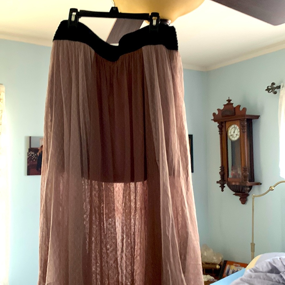 Free people two layered lace skirt with satin inner miniskirt